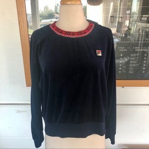 FILA cropped velour pullover!
